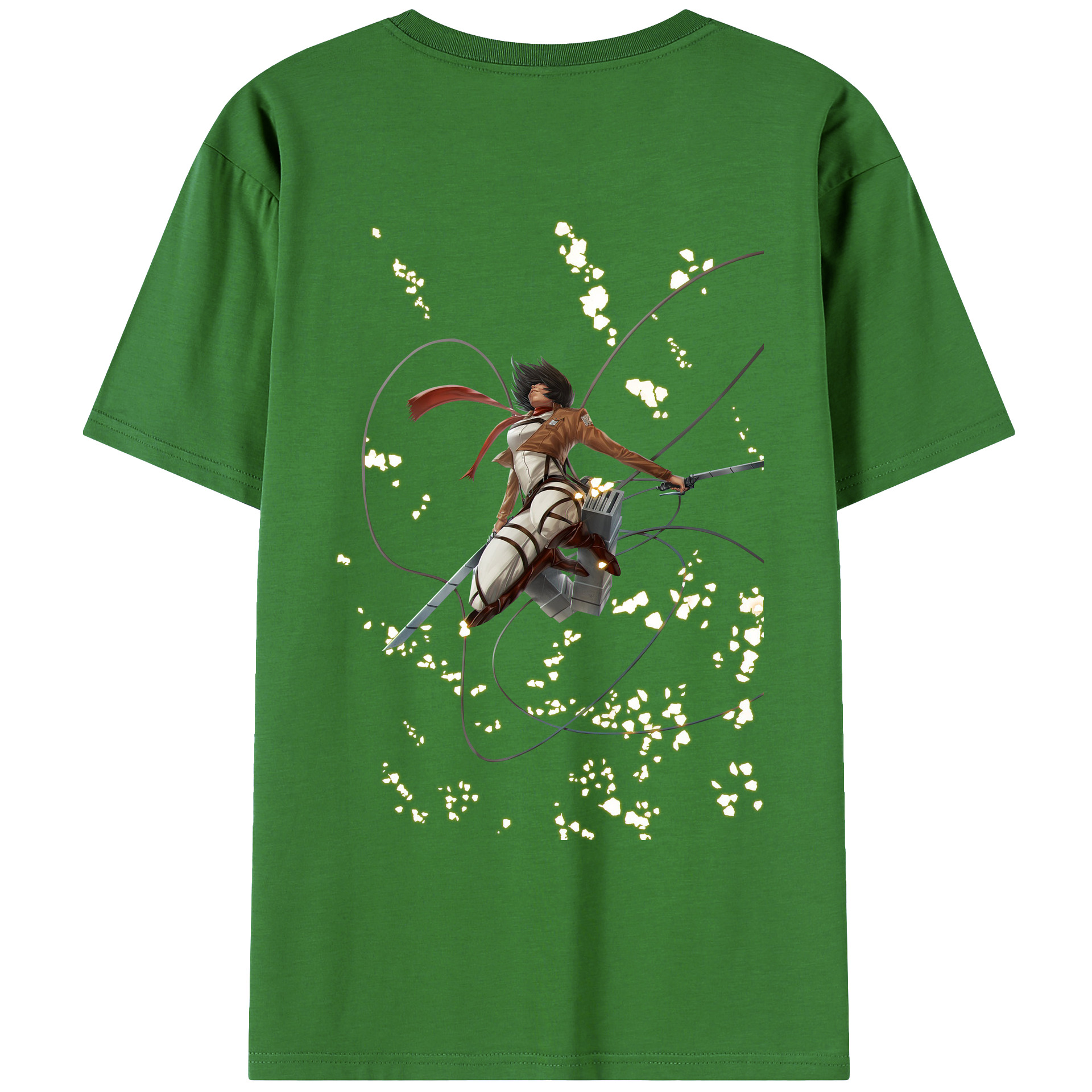 （画像用） 進撃の巨人 ミカサ·アッカーマン Attack on Titan Mikasa Ackerman レディース半袖Tシャツ(バックプリント)